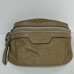 Rag & Bone Women's Mini Commuter Fanny Pack Belt Bag Tan Leather Trim One Size